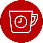 Flexible start mug with clock icon